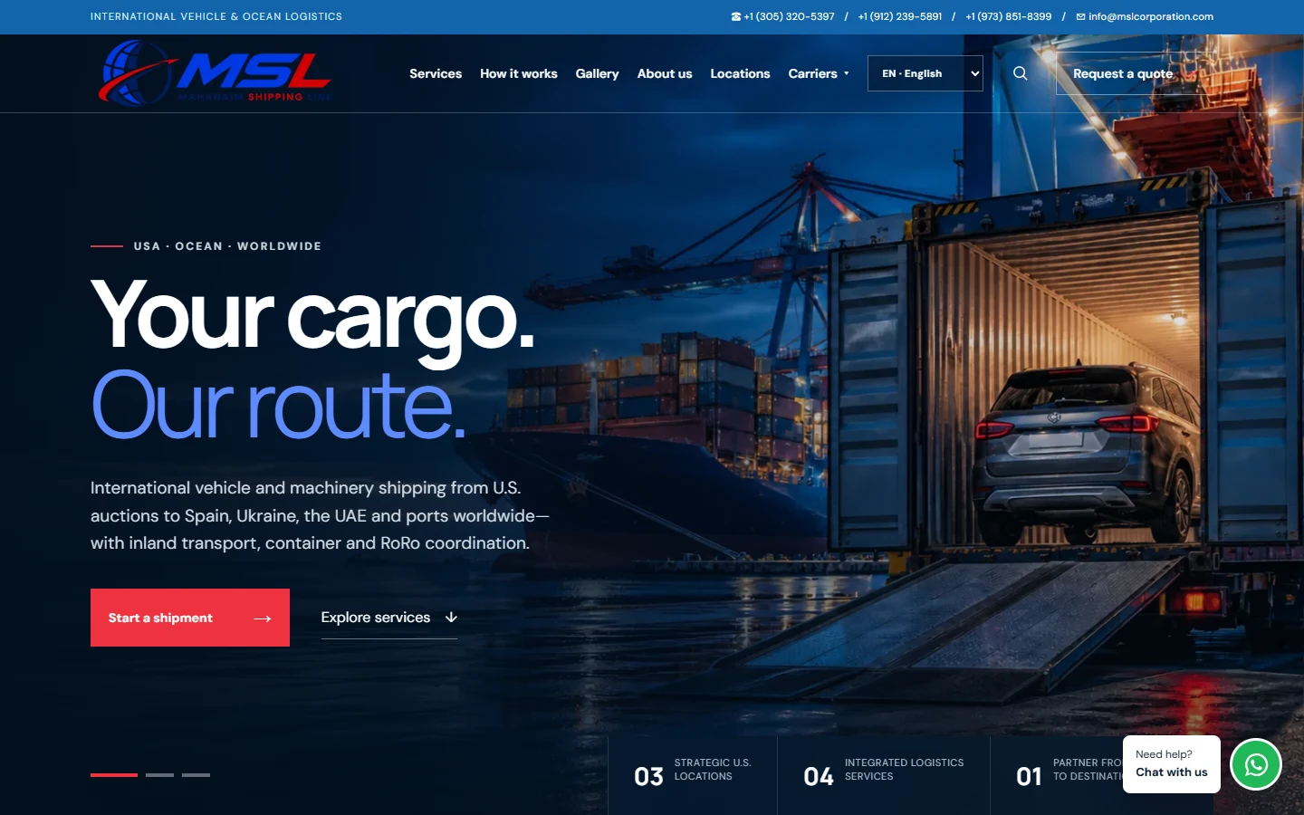 Captura real de la web de MSL Corporation